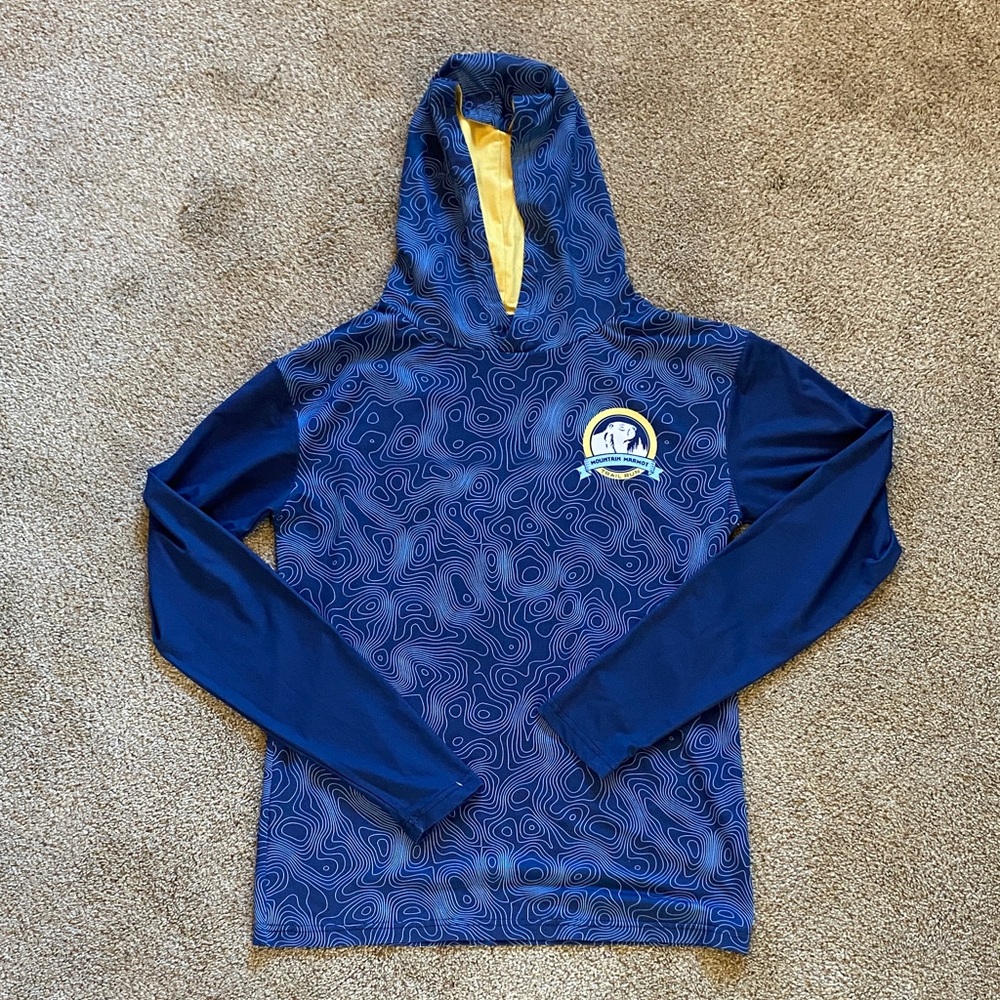 Blue and Yellow Hooded Sun Shirt